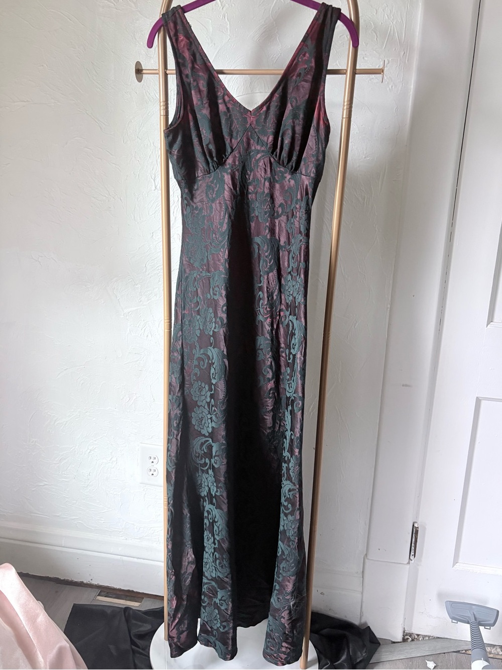 VTG 90s Be Smart Brocade Bias Cut Maxi Dress  Goth Whimsigoth